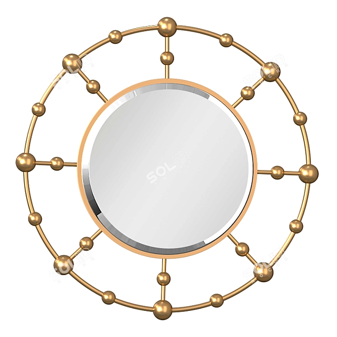 Elegant Selim Round Mirror 3D model image 1