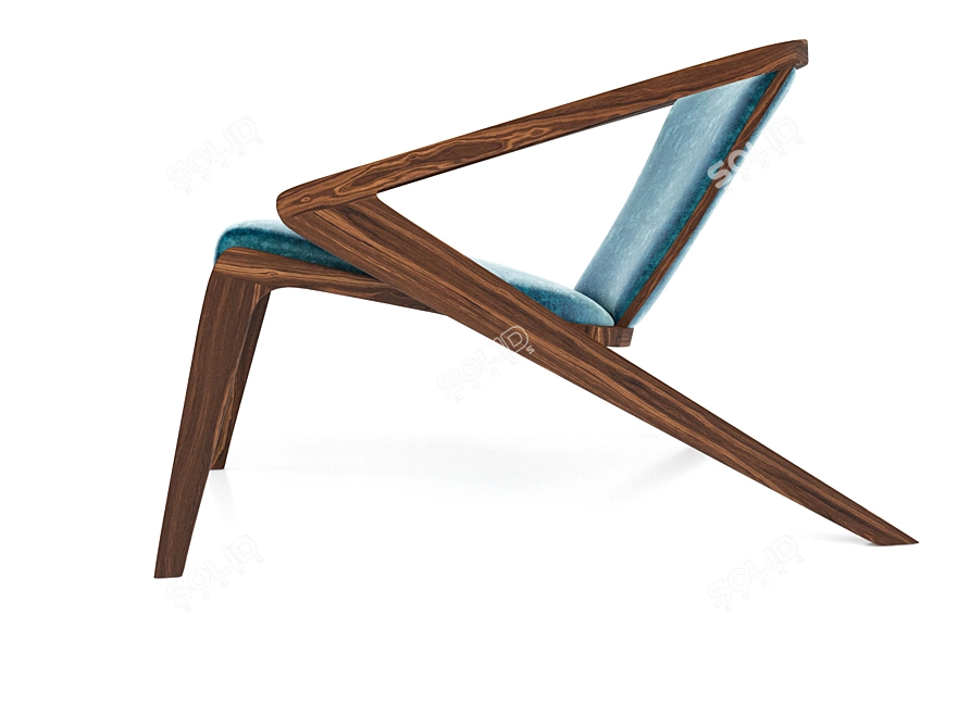 Title: Coastal Convergence Lounge Chair 3D model image 1