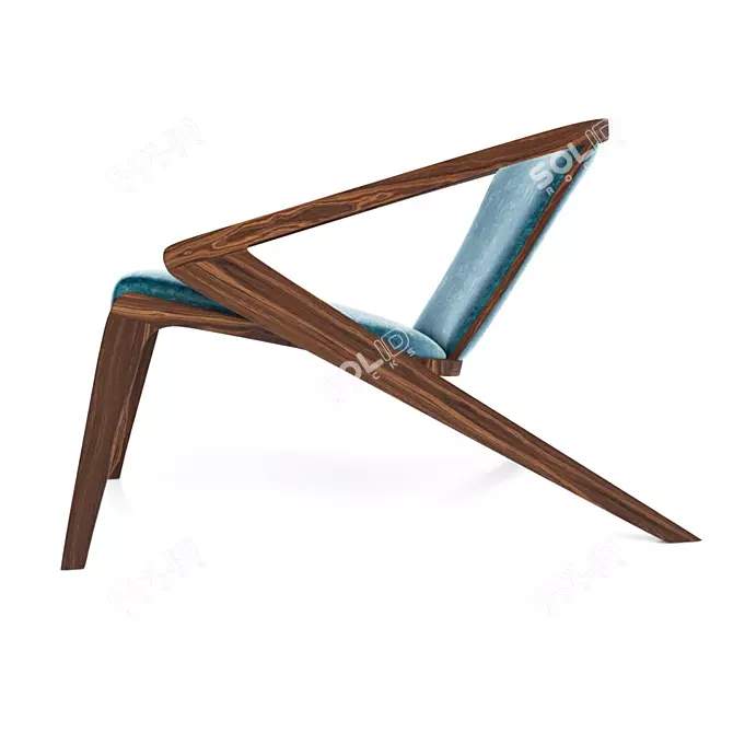 Title: Coastal Convergence Lounge Chair 3D model image 5