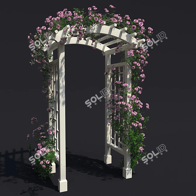 Gorgeous Garden Arch with Climbing Rose 3D model image 3