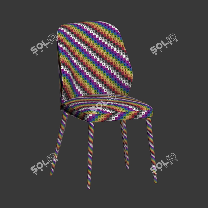 Elegant Emma Velvet Dining Chair 3D model image 5