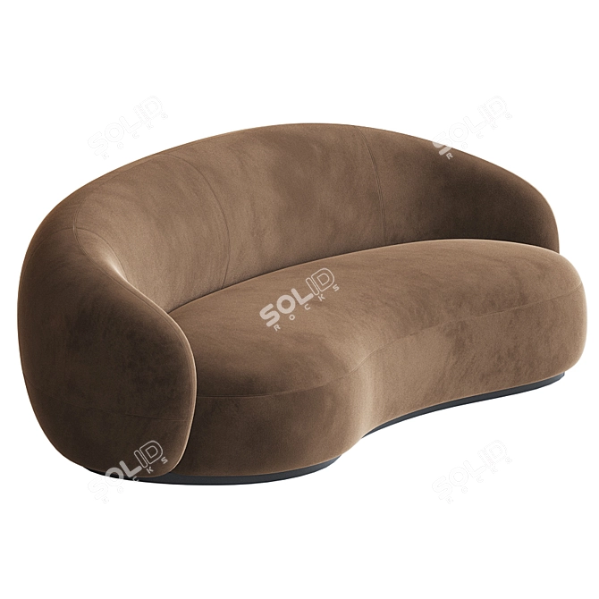 Elegant Siena Velvet Sofa 3D model image 3