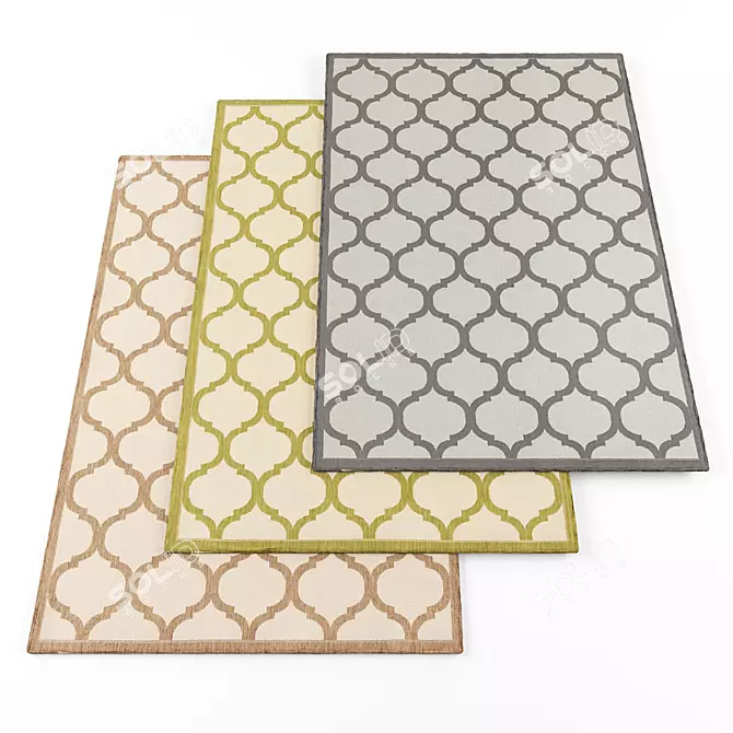 Luxury Collection Carpets - Set of 3. Texture Archive Included. 3D model image 1