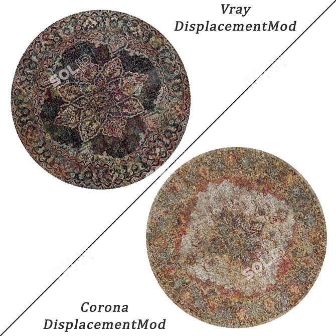 Elegant Round Carpets Set 3D model image 2