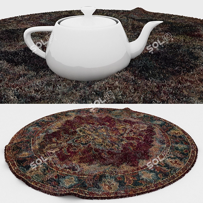 Elegant Round Carpets Set 3D model image 3