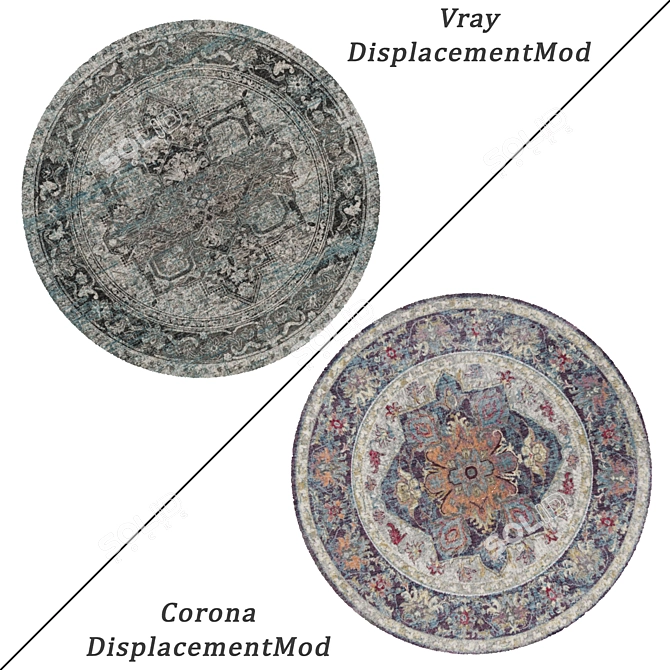 Round Carpets Set 3D model image 2