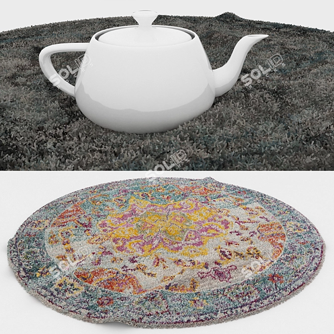 Round Carpets Set 3D model image 3