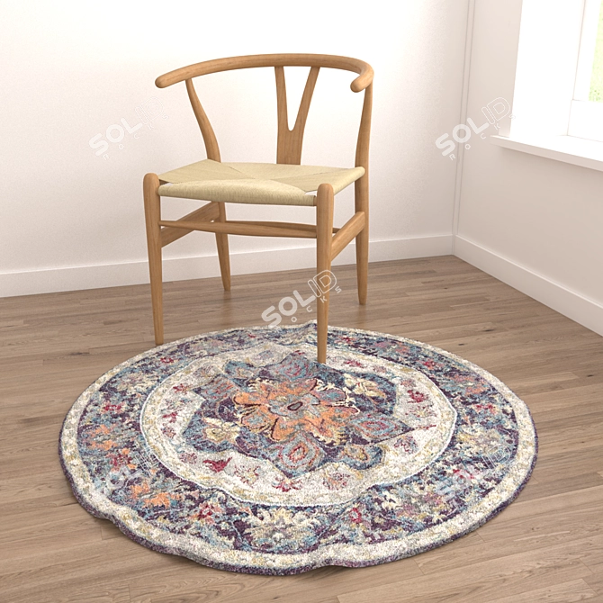 Round Carpets Set 3D model image 4