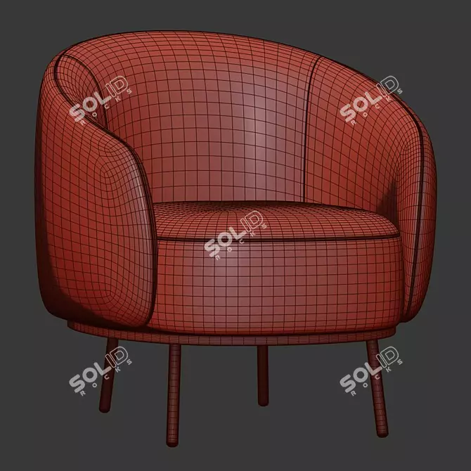 Sleek Comfort: Habitat Armchair 3D model image 4