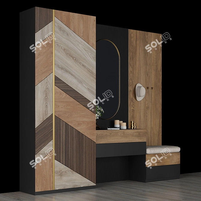 Elegant Hall Furniture Set 3D model image 2