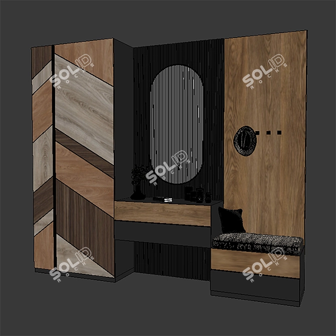 Elegant Hall Furniture Set 3D model image 3