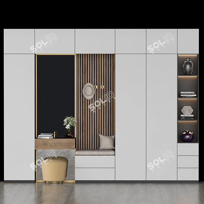 Elegant Hall Furniture Set 3D model image 1