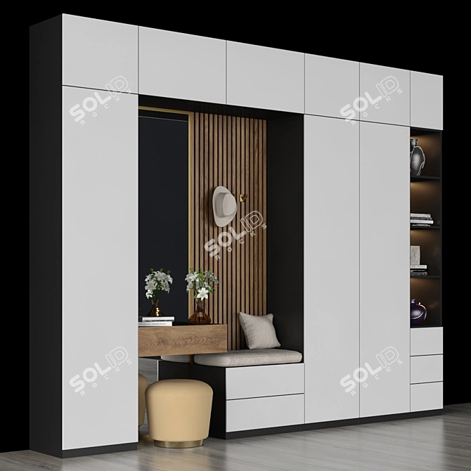 Elegant Hall Furniture Set 3D model image 2