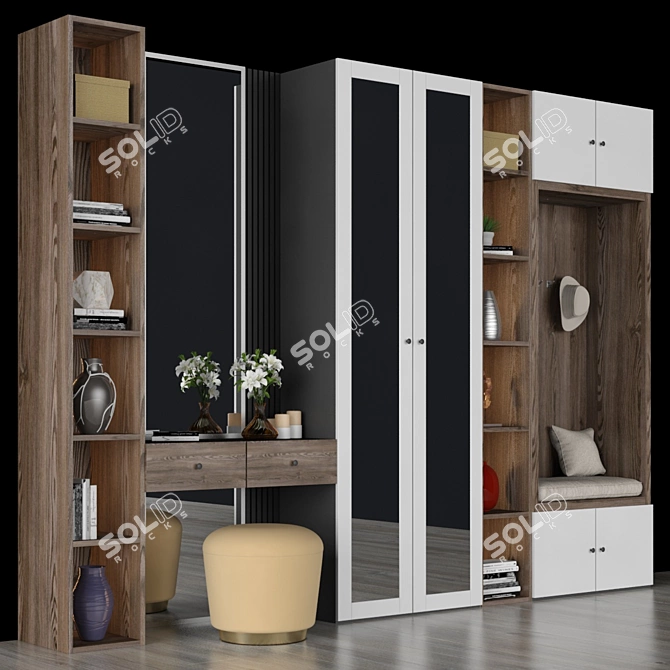  Modern 72" Hall Furniture Set 3D model image 2