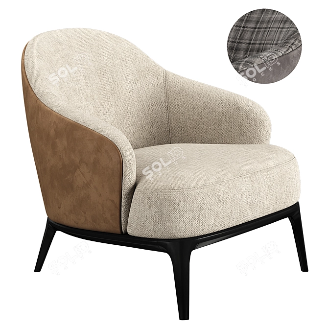 Modern P Furman Armchair - Sleek and Stylish 3D model image 1