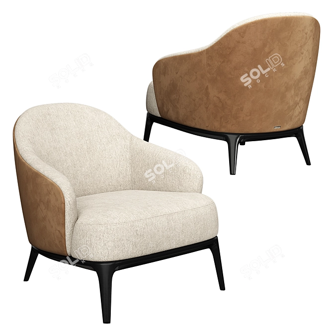 Modern P Furman Armchair - Sleek and Stylish 3D model image 2