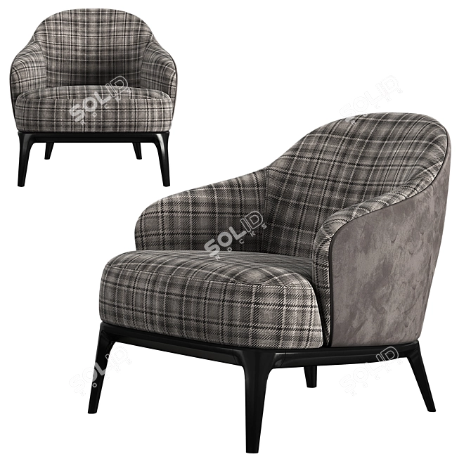 Modern P Furman Armchair - Sleek and Stylish 3D model image 3