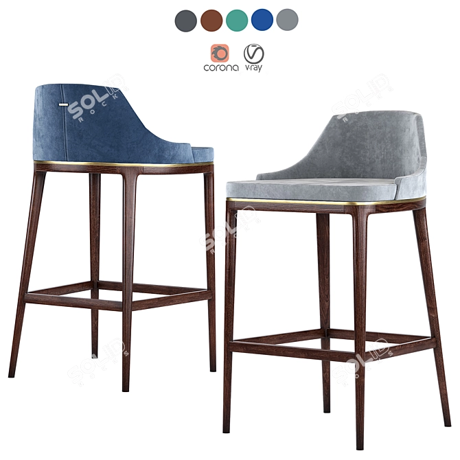  Modern Aster Mindel Bar Stool 3D model image 1