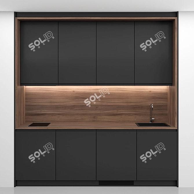 Modern Kitchen | Compact and Editable Design 3D model image 1