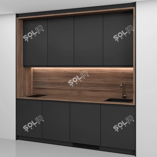 Modern Kitchen | Compact and Editable Design 3D model image 4