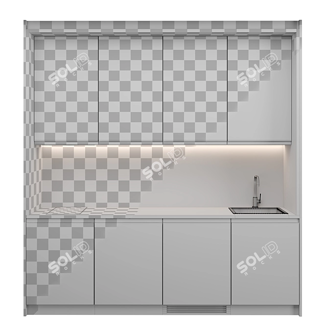 Modern Kitchen | Compact and Editable Design 3D model image 5