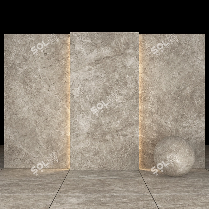 Luxurious Ottoman Marble Slabs: Textured & High Gloss 3D model image 1