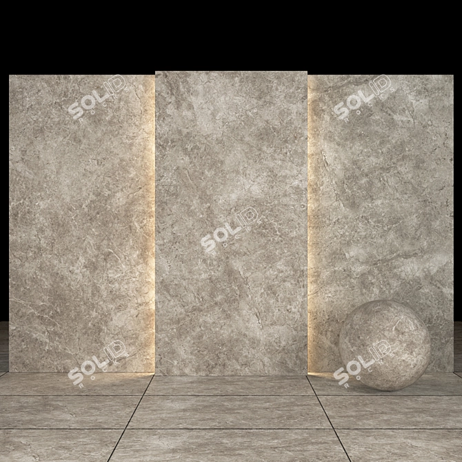 Luxurious Ottoman Marble Slabs: Textured & High Gloss 3D model image 2