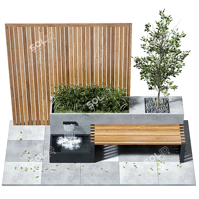 Modern Bench Set: Stylish and Versatile 3D model image 3