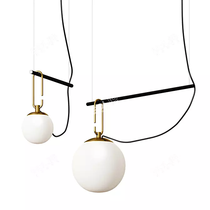 Elegant NH S Pendant Lamp 3D model image 1