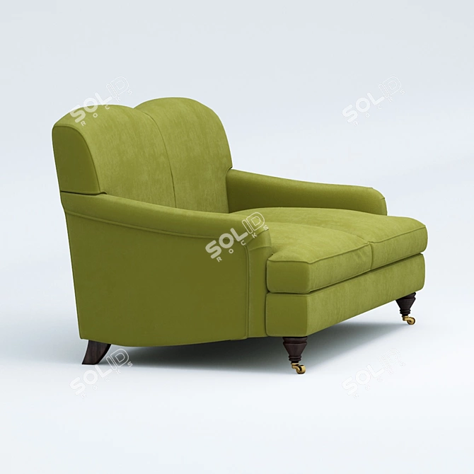 Classic Soft Curved Back Sofa 3D model image 2