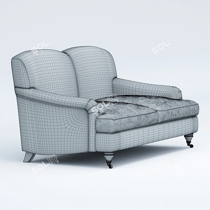 Classic Soft Curved Back Sofa 3D model image 4