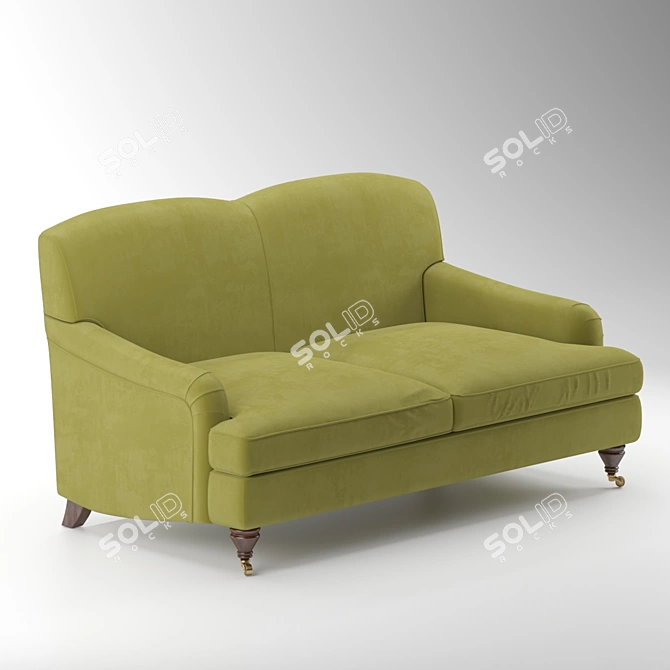 Classic Soft Curved Back Sofa 3D model image 6