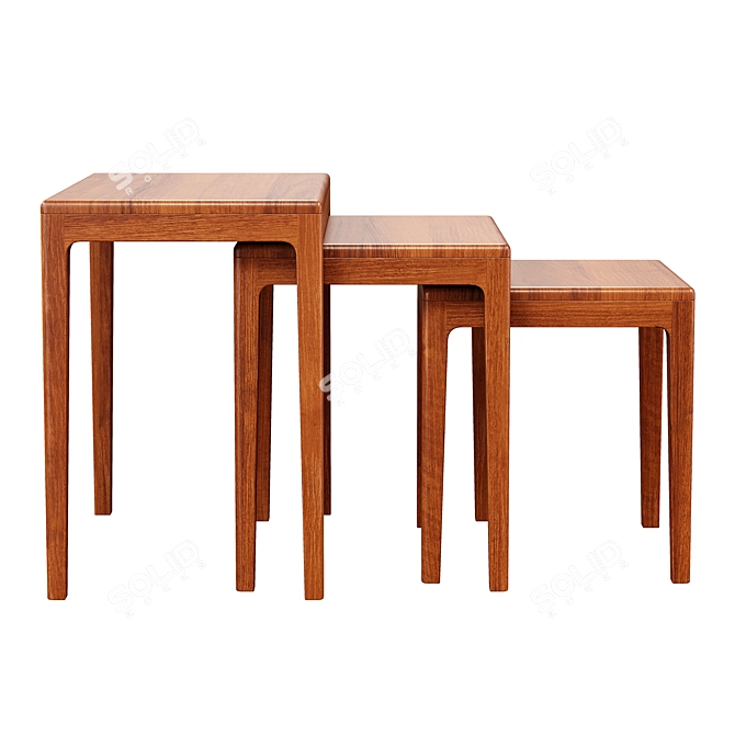 Zara Home Wooden Tables Set 3D model image 2