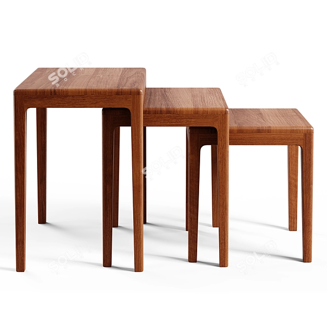 Zara Home Wooden Tables Set 3D model image 5