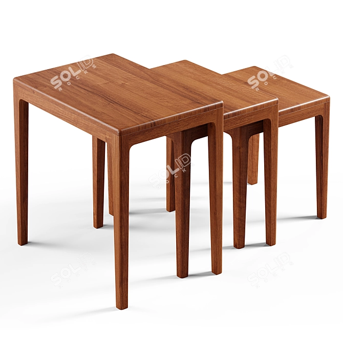 Zara Home Wooden Tables Set 3D model image 6