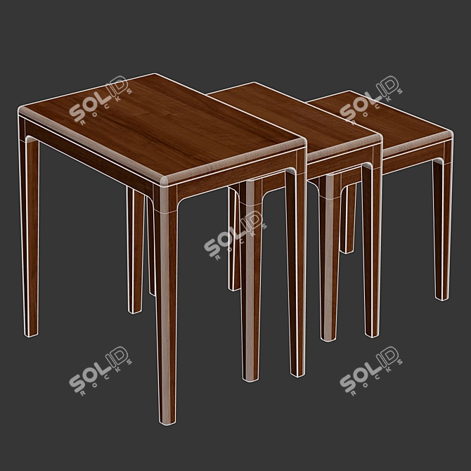 Zara Home Wooden Tables Set 3D model image 7