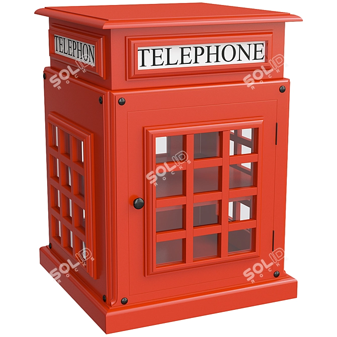 Vintage Telephone Box Side Table 3D model image 2