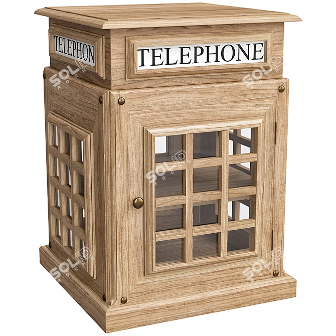 Vintage Telephone Box Side Table 3D model image 3