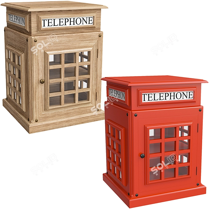 Vintage Telephone Box Side Table 3D model image 4