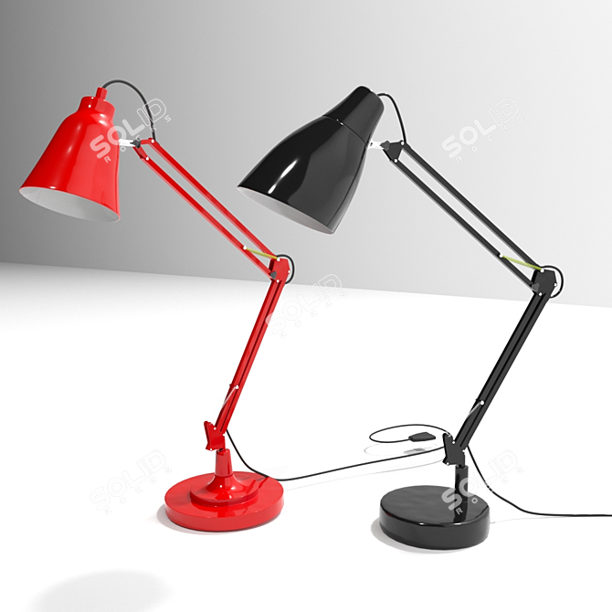 Elegant Trio Table Lamp Set 3D model image 3