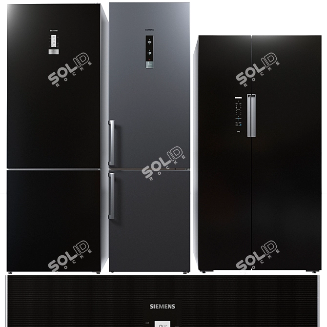 Siemens 2-Piece Refrigerator Set - Choose Your Perfect Size 3D model image 1