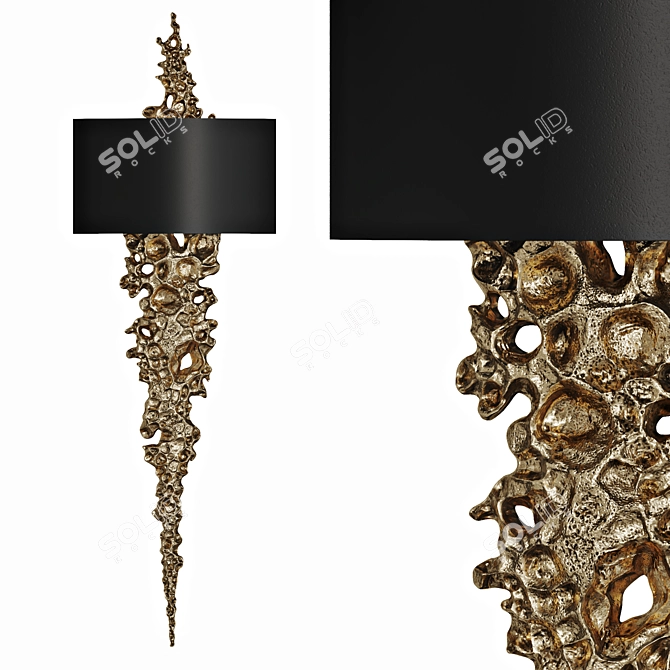 Elegant Gold LAVA Wall Light 3D model image 1