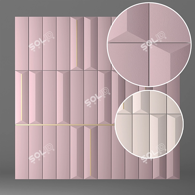 Golden Rose Tile Mosaic 3D model image 1