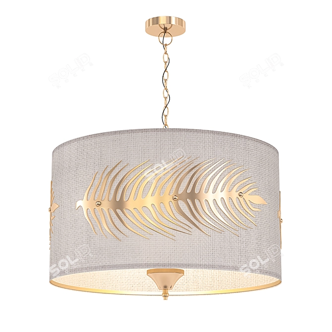 Golden Feather Ceiling: Elegant Illumination 3D model image 1