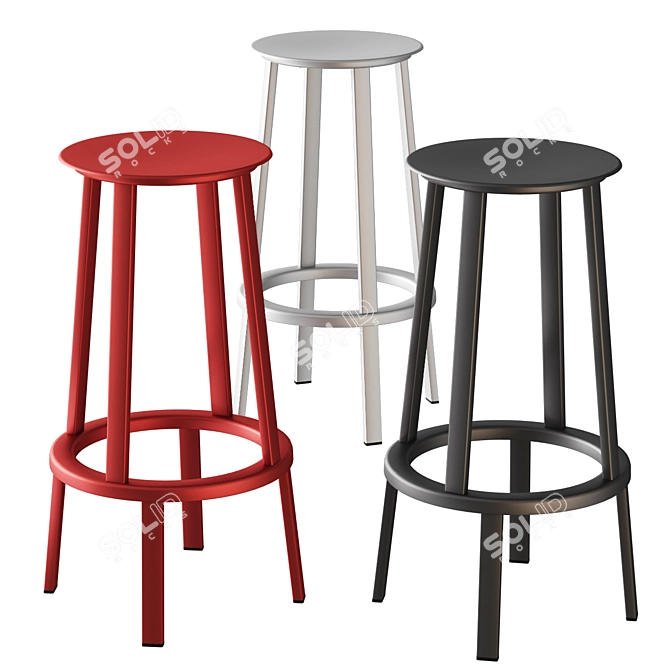 HAY Revolver Bar Stool: Stylish and Compact 3D model image 3