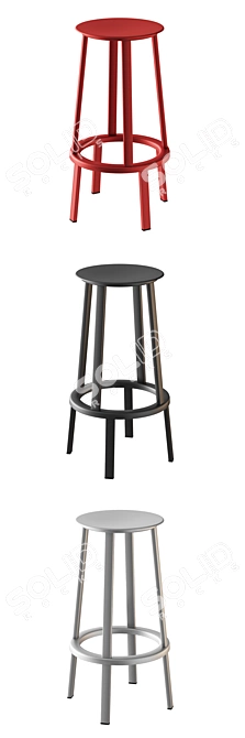 HAY Revolver Bar Stool: Stylish and Compact 3D model image 4