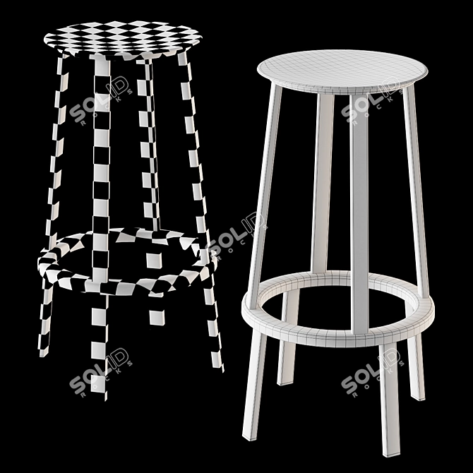 HAY Revolver Bar Stool: Stylish and Compact 3D model image 5