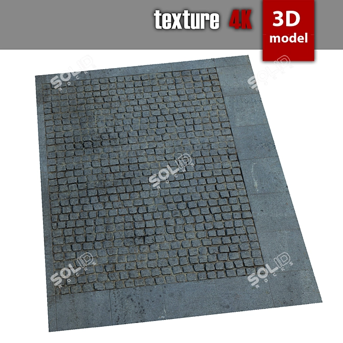 High-Quality 4K Paving Stones 3D model image 1