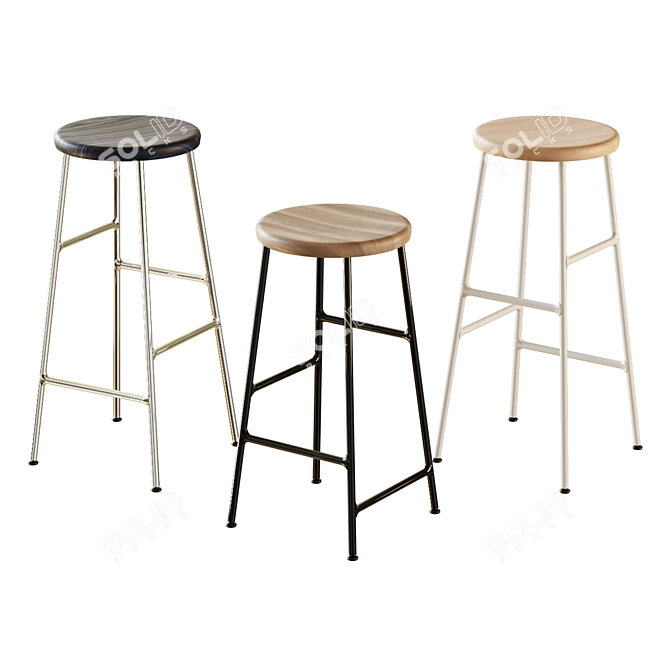 Title: HAY Cornet Bar Stool: Sleek & Stylish 3D model image 1