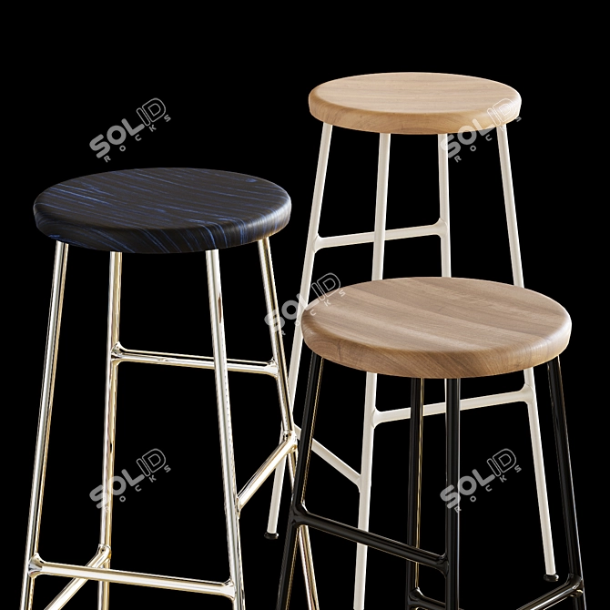 Title: HAY Cornet Bar Stool: Sleek & Stylish 3D model image 3